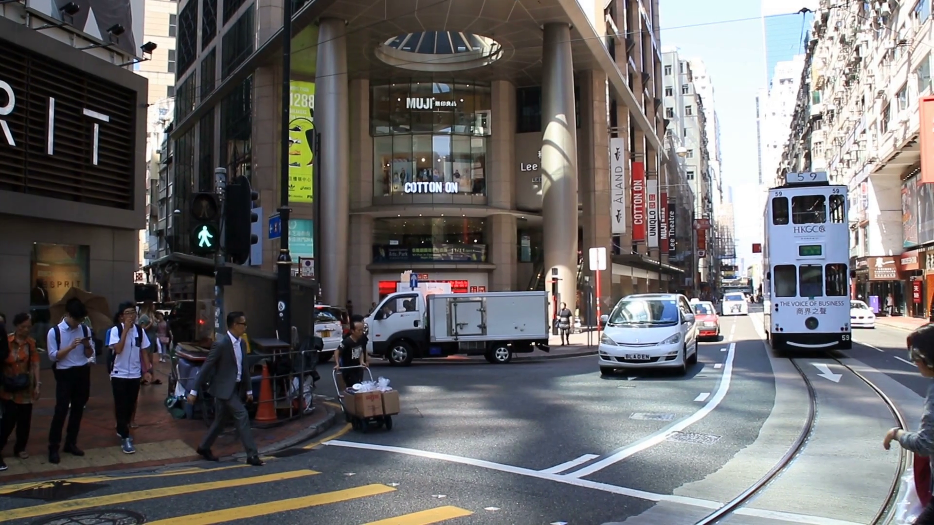 Hong kong street and cars