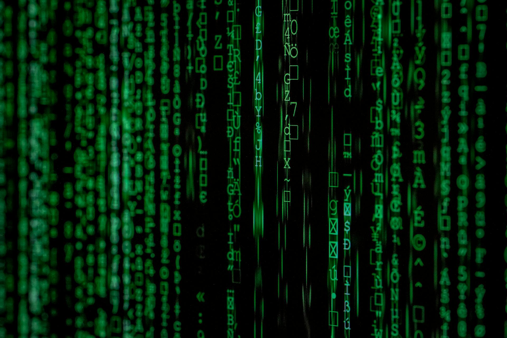 Digital Consulting Services Guide 2025: Audit, Roadmap, Data, AI, Change and ROI close up of matrix background