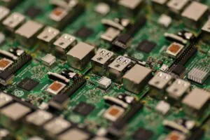 Green and grey circuit board