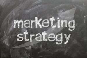 marketing strategy written on a chalkboard