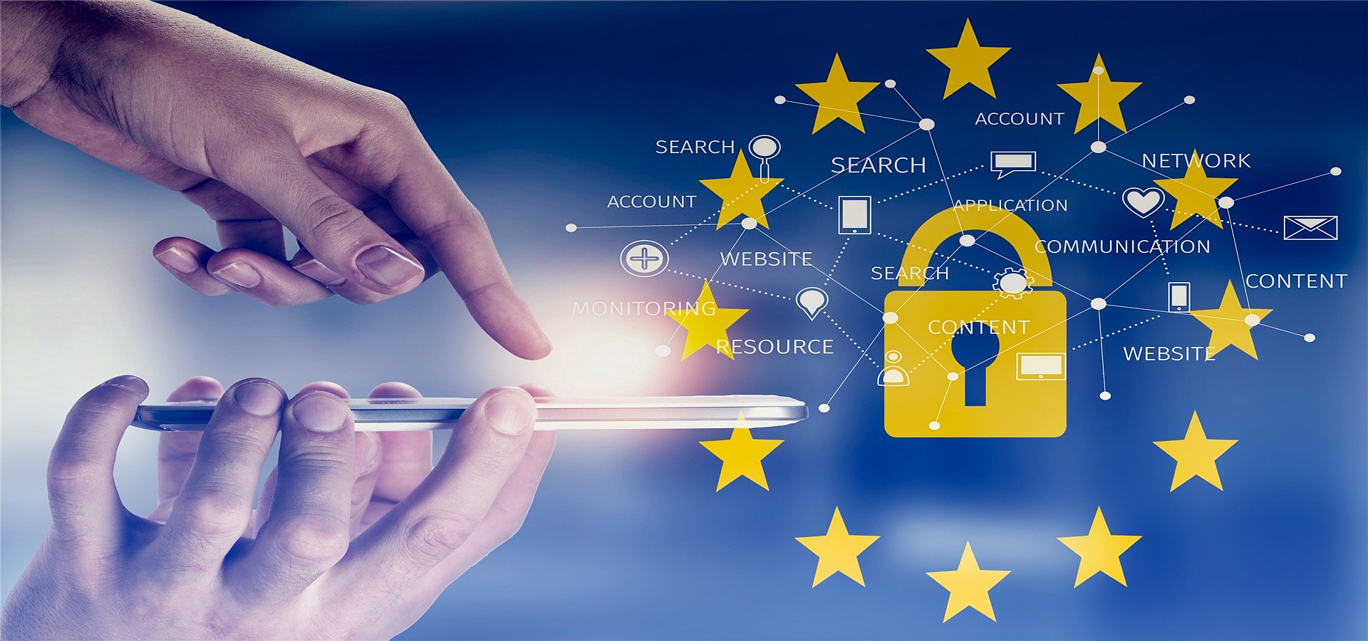 Small Business Consulting Firms and Business Regulations Guide 2025: Licensing, Taxes, HR Compliance, Data Privacy and Safety hand holding phone and image of a padlock