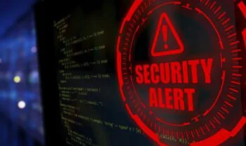 Image of a warning sign that says security alert