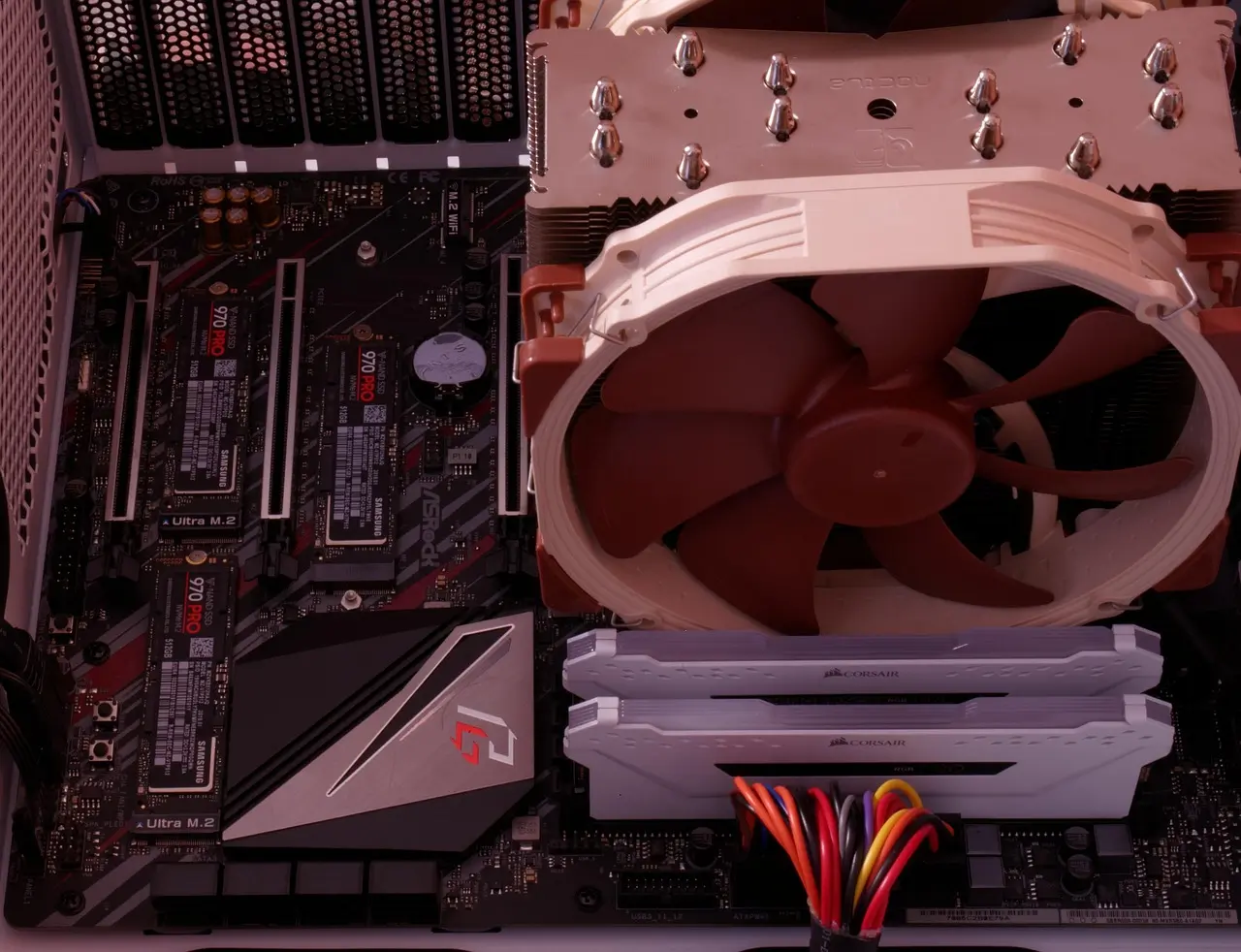 Image of computer cables and fan