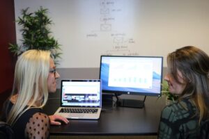 Image oaf two women speaking