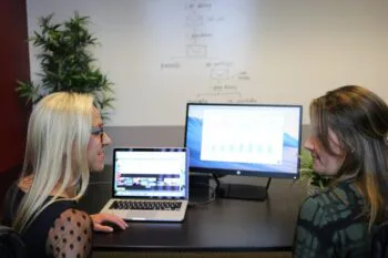 Image oaf two women speaking