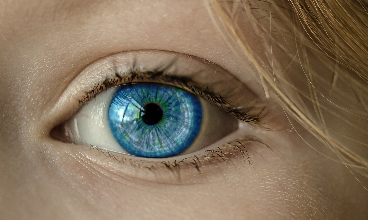 Image of a woman's blue eye
