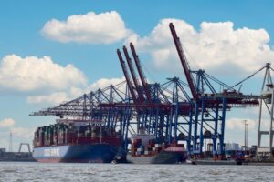 Image of a port and container ships