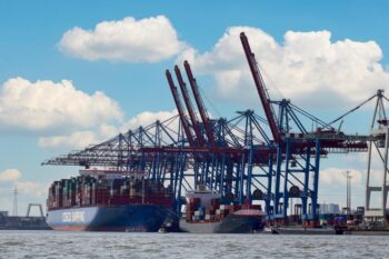 Image of a port and container ships