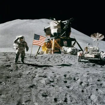 Image of an astronaut on the moon