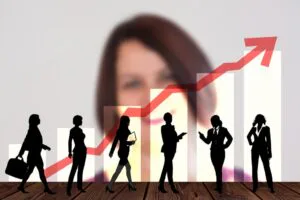 Business woman with a chart