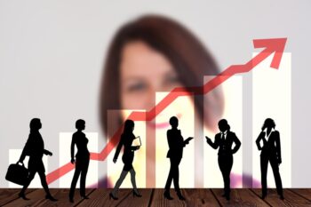 Business woman with a chart