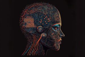 Business consultants reviewing AI driven insights with client leadership team