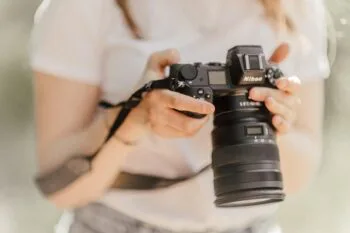 Woman holding a camera