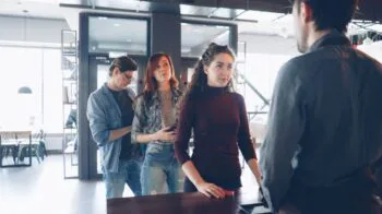 customers standing in line